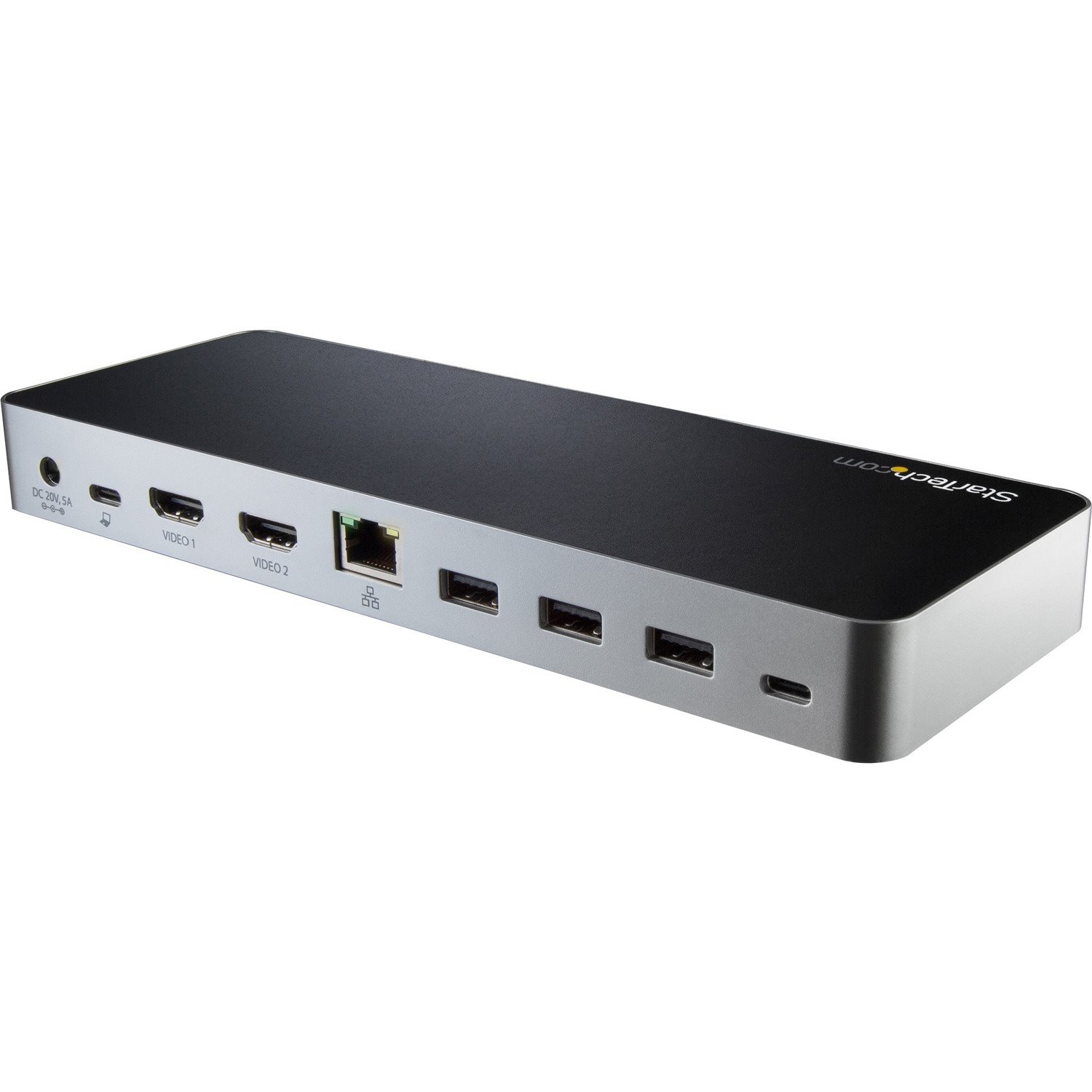 StarTech.com Dual Monitor USB C Docking Station w/ 60W Power Delivery - USB 3.1 Gen 1 Type C to HDMI or DVI - 5x USB - Windows Laptop Dock