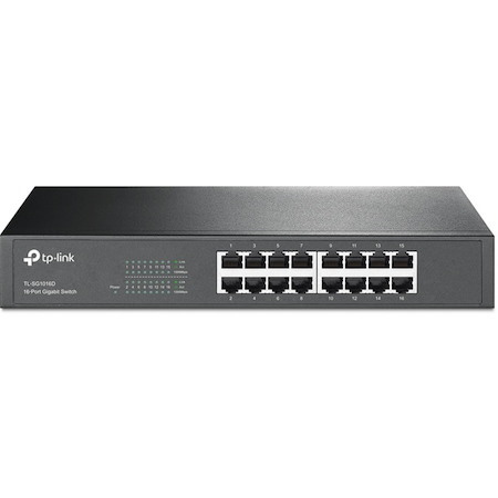 TP-Link TL-SG1016D 16 Ports Ethernet Switch - Gigabit Ethernet, Fast Ethernet - 10/100/1000Base-T