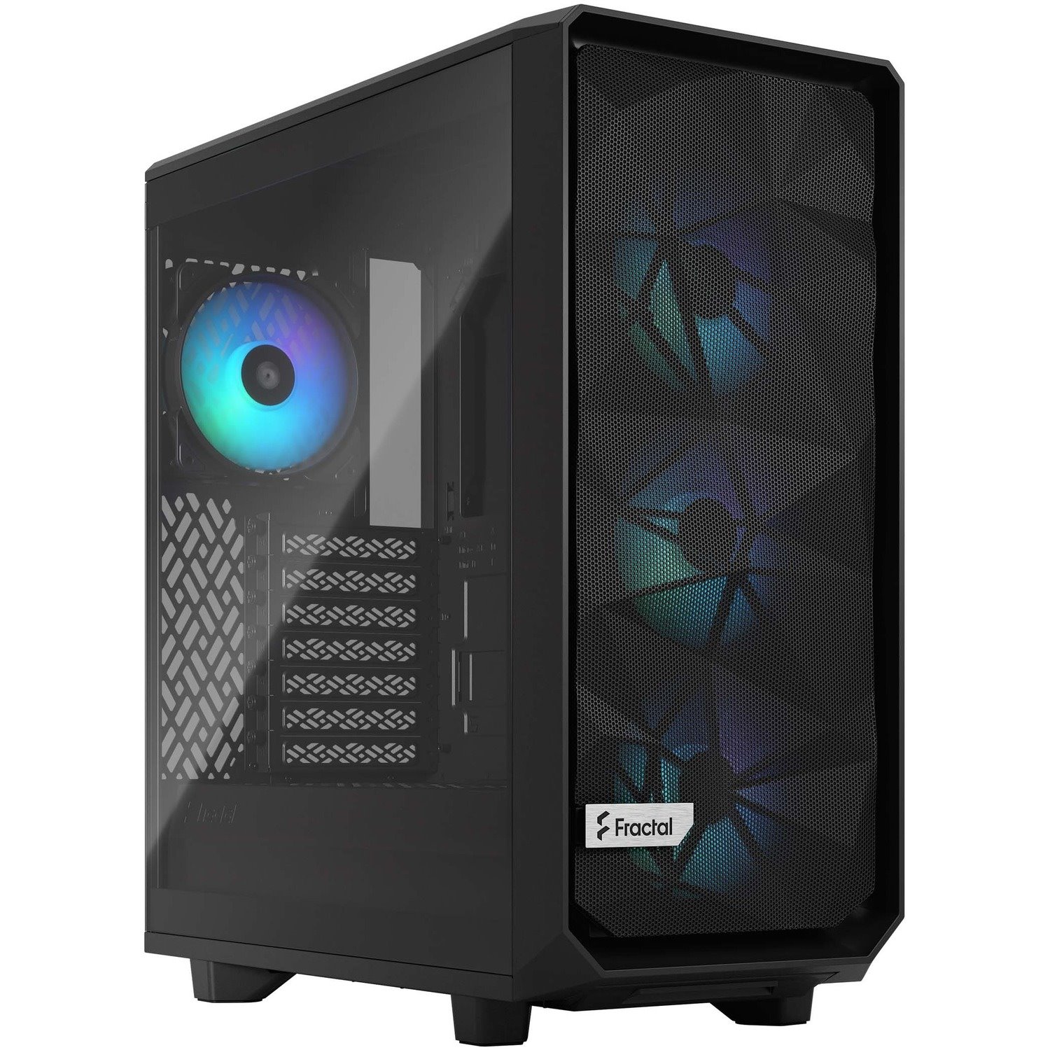 Fractal Design Meshify 2 Compact RGB Computer Case - ATX Motherboard Supported - Mid-tower - Steel, Mesh, Tempered Glass - Black