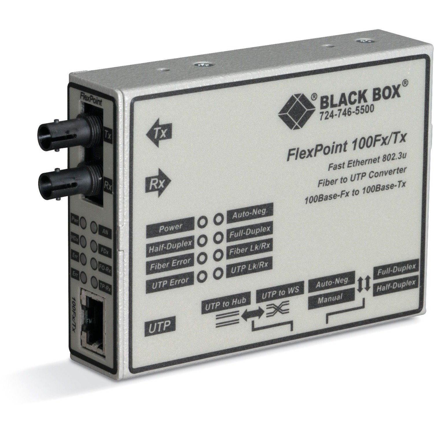 Black Box FlexPoint Fast Ethernet Media Converter