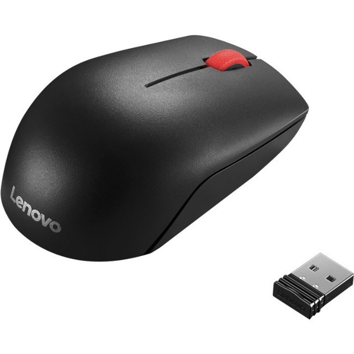 Lenovo Essential Mouse - Radio Frequency - USB - Optical - 3 Button(s) - Black