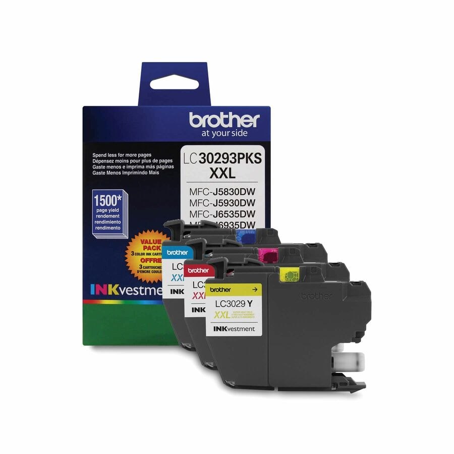 Brother Innobella LC3029 Original Super High (XXL Series) Yield Inkjet Ink Cartridge - Cyan, Magenta, Yellow - 3.0 Pack