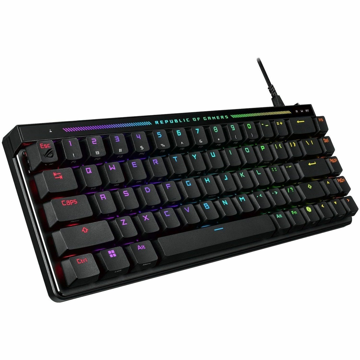 Asus ROG Falchion Ace HFX Gaming Keyboard - Cable Connectivity - USB 2.0 Interface - RGB LED - Black