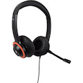 V7 HU540E Wired Over-the-head Stereo Headset - Black, Red