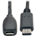 Eaton Tripp Lite Series USB 2.0 Adapter Cable - USB-C to USB Micro-B (M/F), 6-in. (15.24 cm)