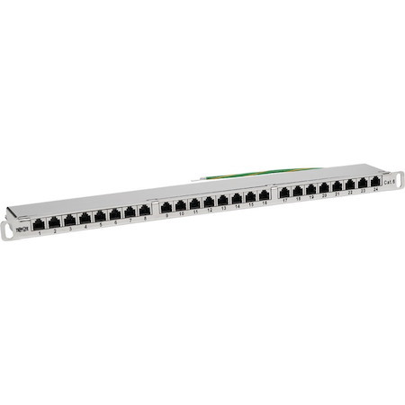Tripp Lite by Eaton Cat5e/Cat6 24-Port Patch Panel - Shielded, Krone IDC, 568A/B, RJ45 Ethernet, 0.5U Rack-Mount, TAA