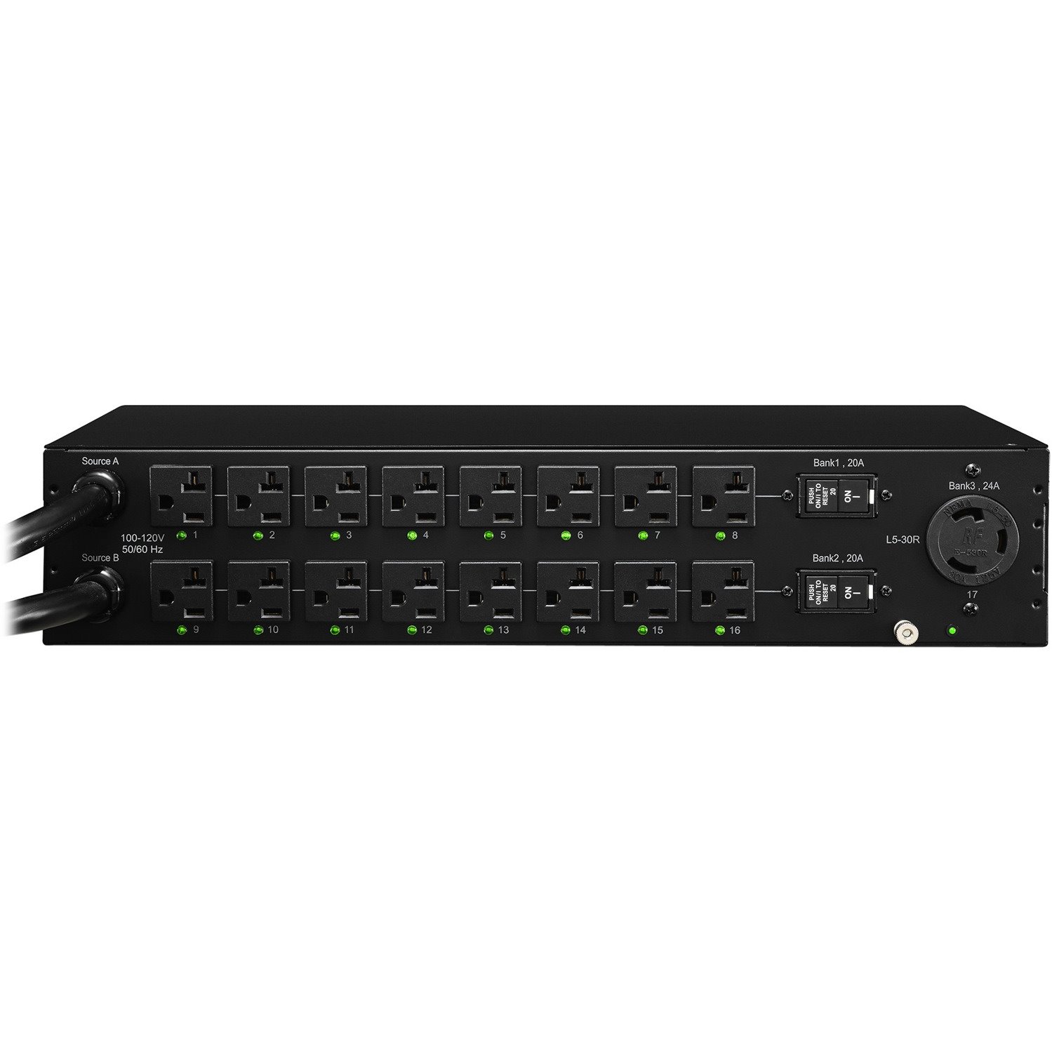 CyberPower PDU30SWT17ATNET 100 - 120 VAC 30A Switched ATS PDU