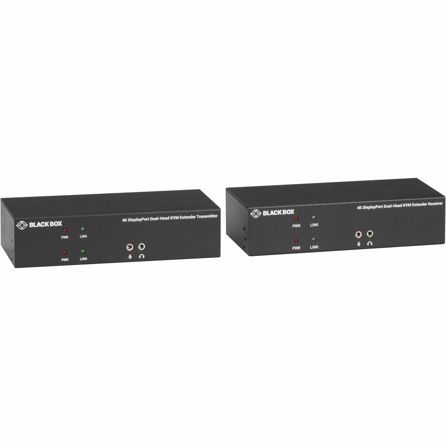 Black Box KVX Series KVM Extender Kit over Fiber - 4K, DisplayPort, USB 2.0 Hub, Serial, Audio, Local Video