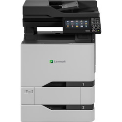Lexmark CX725dhe Laser Multifunction Printer-Color-Copier/Fax/Scanner-50 ppm Mono/50 ppm Color Print-1200x1200 Print-Automatic Duplex Print-150000 Pages Monthly-1200 sheets Input-Color Scanner-600 Optical Scan-Color Fax-Gigabit Ethernet