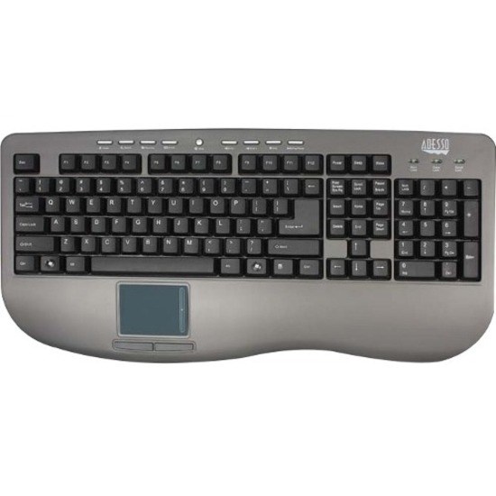 Adesso Win-Touch AKB-430UG Keyboard - Cable Connectivity - USB Interface - TouchPad - English (US) - Graphite