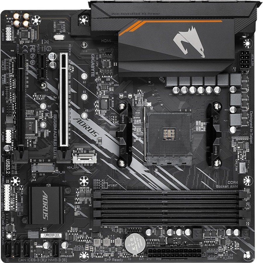 Aorus Ultra Durable B550M AORUS ELITE Desktop Motherboard - AMD B550 Chipset - Socket AM4 - Micro ATX