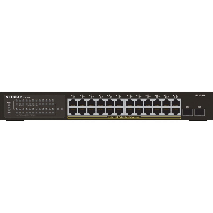Netgear S350 GS324TP 24 Ports Manageable Ethernet Switch - Gigabit Ethernet - 10/100/1000Base-T