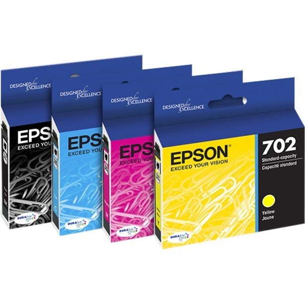 Epson DURABrite Ultra T702 Original Standard Yield Inkjet Ink Cartridge - Cyan, Magenta, Yellow - 3 / Pack