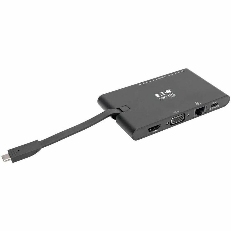 Eaton Tripp Lite Series USB-C Dock - 4K HDMI, VGA, USB 3.x (5Gbps), USB-A/C Hub, Gigabit Ethernet, Memory Card Slots, 100W PD Charging