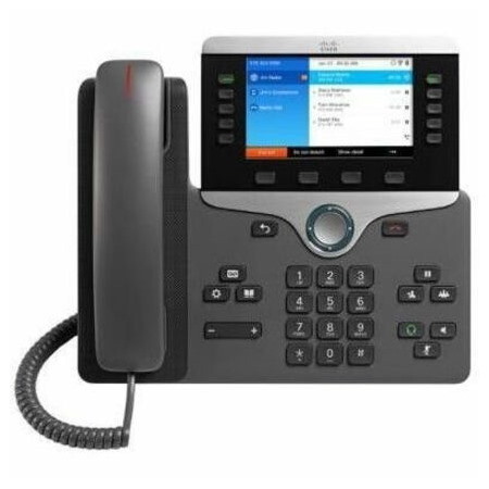 Cisco 8861 IP Phone - Refurbished - Corded - Corded/Cordless - Bluetooth, Wi-Fi - Wall Mountable, Desktop, Tabletop - Charcoal Black