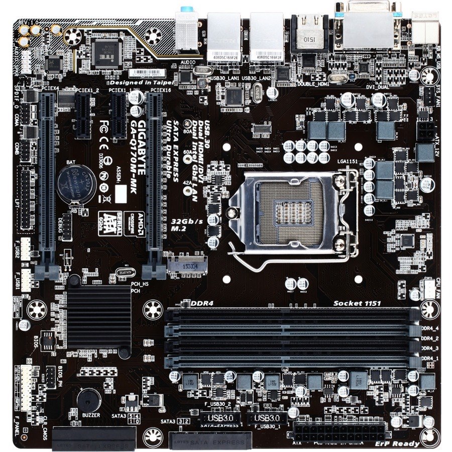 Gigabyte Ultra Durable GA-Q170M-MK Desktop Motherboard - Intel Q170 Chipset - Socket H4 LGA-1151 - Micro ATX