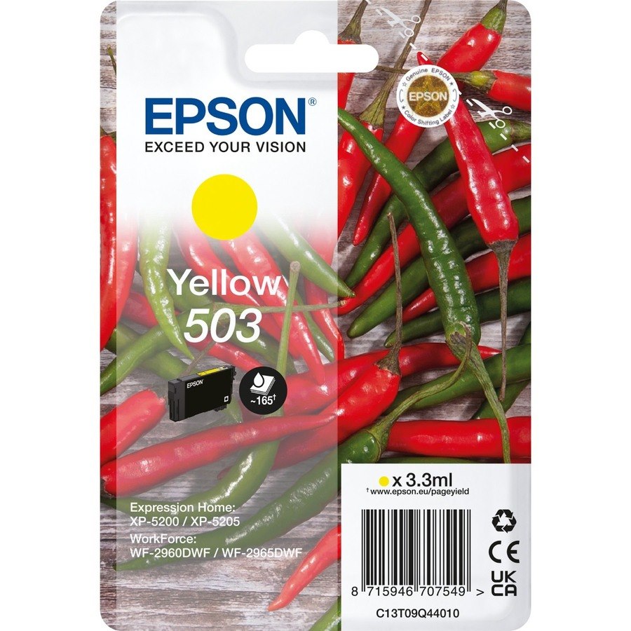 Epson 503 Original Standard Yield Inkjet Ink Cartridge - Single Pack - Yellow - 1 Piece