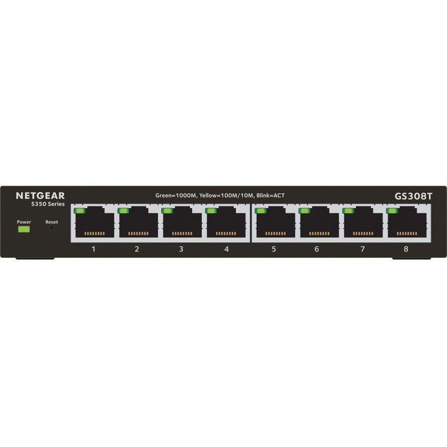 Netgear S350 GS308T 8 Ports Manageable Ethernet Switch - Gigabit Ethernet - 10/100/1000Base-T