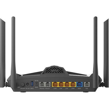 D-Link DSL-X1852E Wi-Fi 6 IEEE 802.11ax VDSL2, ADSL2+, Ethernet, DSL, Cellular Modem/Wireless Router