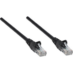 Intellinet Network Patch Cable, Cat5e, 1m, Black, CCA, U/UTP, PVC, RJ45, Gold Plated Contacts, Snagless, Booted, Lifetime Warranty, Polybag