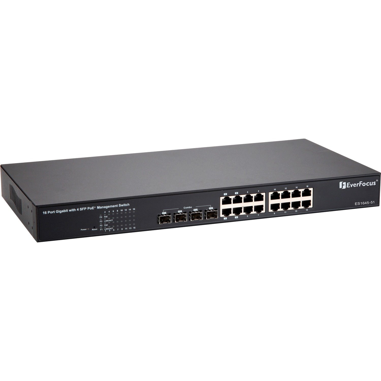 EverFocus EPOE-16 16-port Gigabit PoE+ with 4 Combo SFP Rack-mount Web Smart PoE Switch