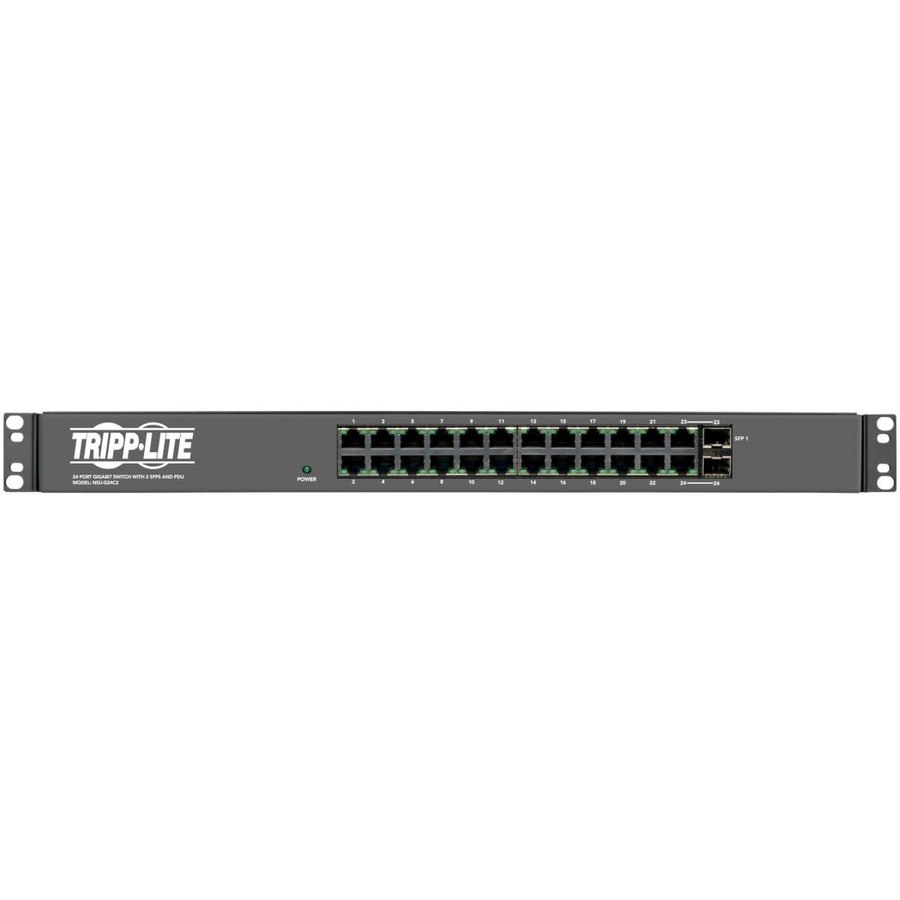 Tripp Lite by Eaton 24-Port Gigabit Ethernet Switch with 12 Outlet PDU, 2 SFP Ports