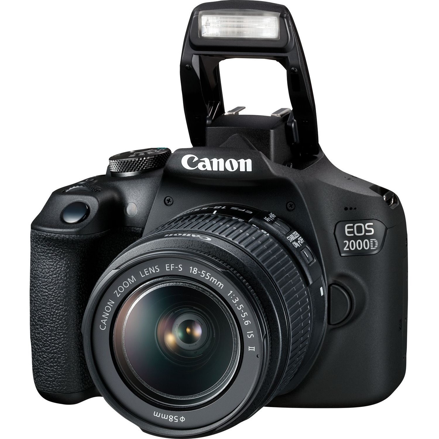 Canon EOS 2000D 24.1 Megapixel Digital SLR Camera with Lens - 18 mm - 55 mm - Black