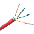 Weltron 1000ft Cat6 UTP 550 MHz Solid Plenum Cable - Red