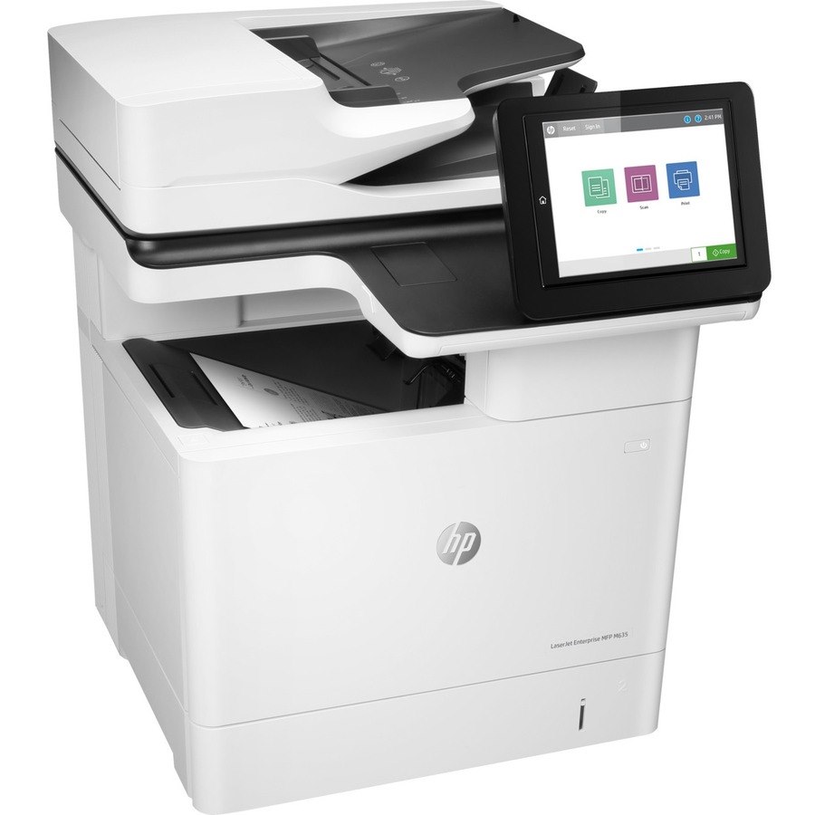 HP LaserJet M635 M635h Laser Multifunction Printer-Monochrome-Copier/Scanner-65 ppm Mono Print-1200x1200 Print-Automatic Duplex Print-300000 Pages Monthly-650 sheets Input-Color Scanner-600 Optical Scan-Gigabit Ethernet