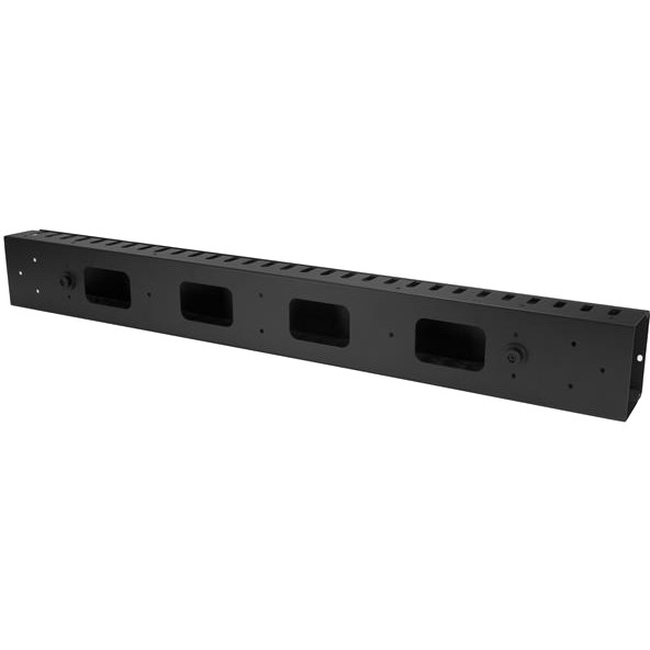 StarTech.com Vertical Cable Organizer with Finger Ducts - Vertical Cable Management Panel - Rack-Mount Cable Raceway - 20U - 3 ft.