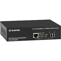 Black Box 10/100/1000B-T PoE PSE To 1000B-X Media Converter