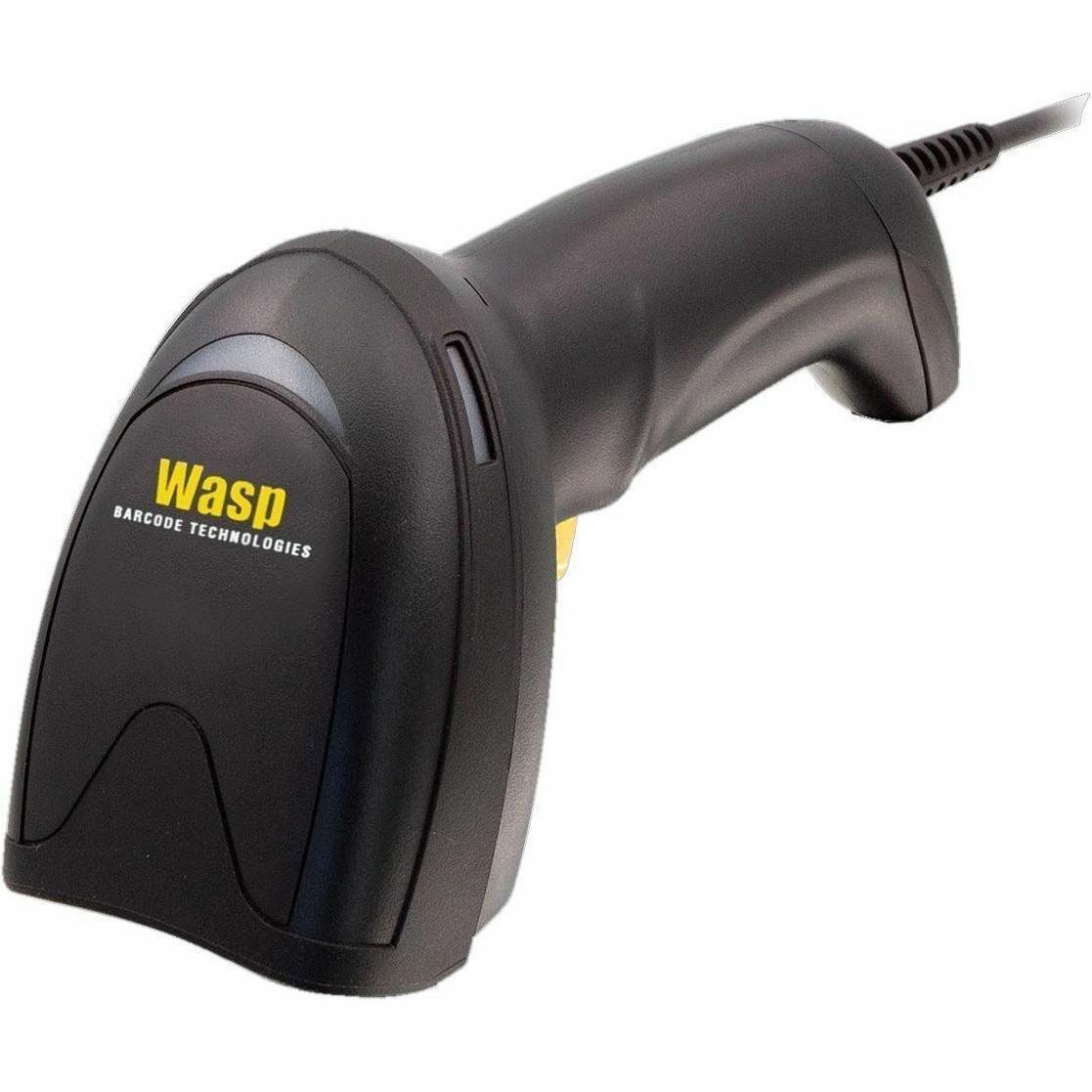 Wasp WDI9600 Retail, Light/Clean Manufacturing, Healthcare, Laboratory, Entertainment Handheld Barcode Scanner Kit - Cable Connectivity - Black, Yellow