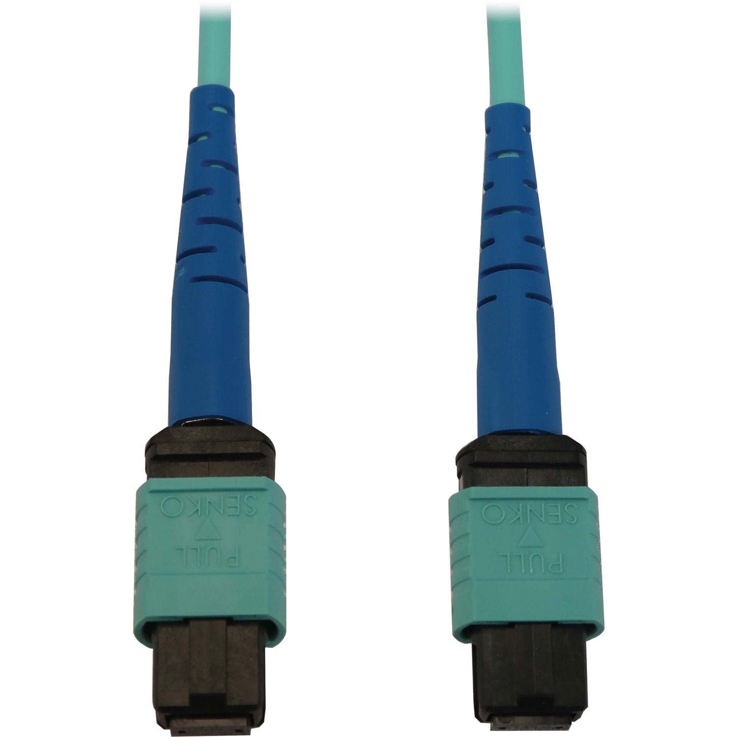 Eaton Tripp Lite Series 40/100/400G Multimode 50/125 OM3 Fiber Optic Cable (24F MTP/MPO-PC F/F), LSZH, Aqua, 2 m (6.6 ft.)