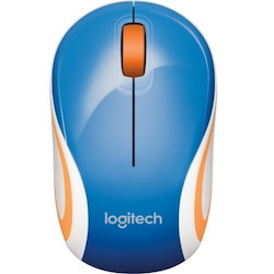 Logitech Wireless Mini Mouse M187 Ultra Portable, 2.4 GHz with USB Receiver, 1000 DPI Optical Tracking, 3-Buttons, PC / Mac / Laptop - Blue