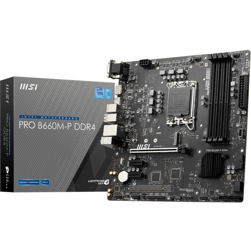 MSI PRO B660M-P DDR4 Desktop Motherboard - Intel B660 Chipset - Socket LGA-1700 - Micro ATX