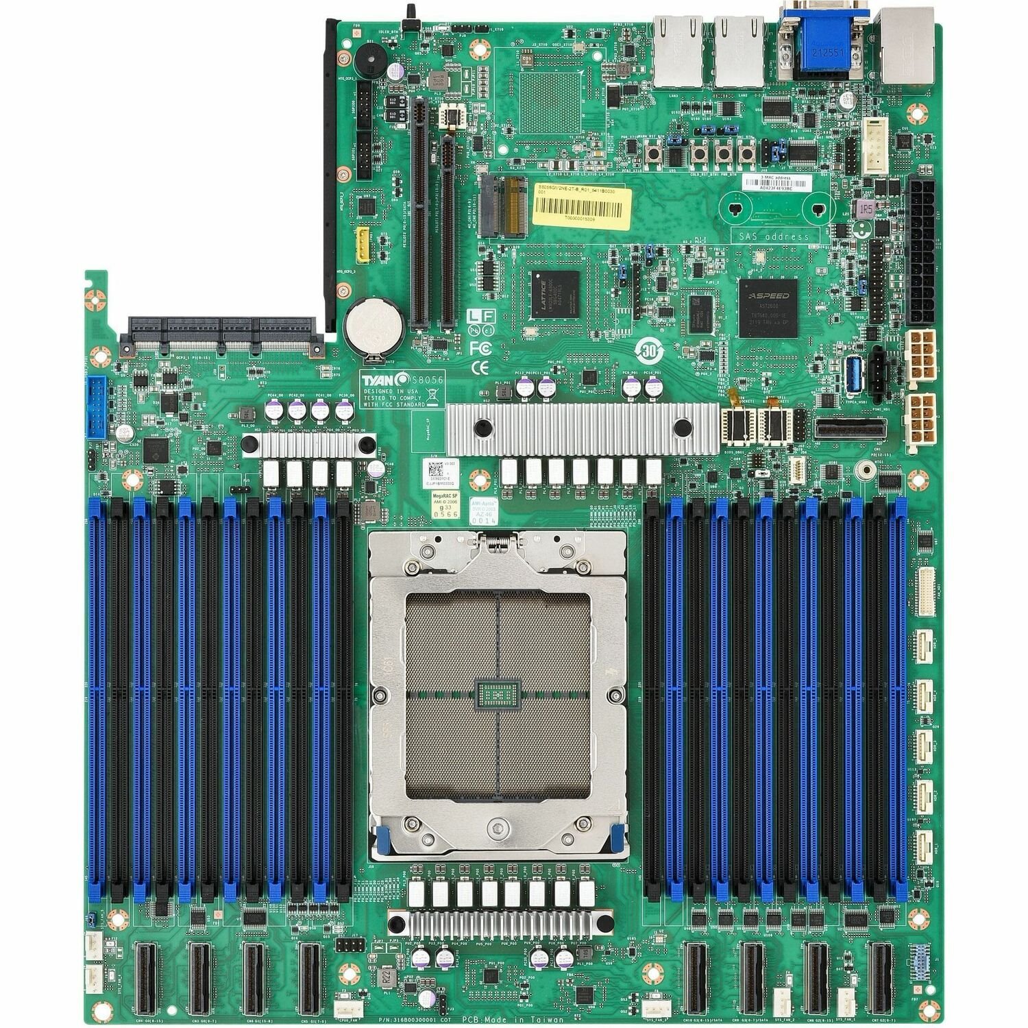 Tyan Tomcat CX S8056 Server Motherboard - AMD Chipset - Socket SP5 LGA-6096 - Proprietary Form Factor