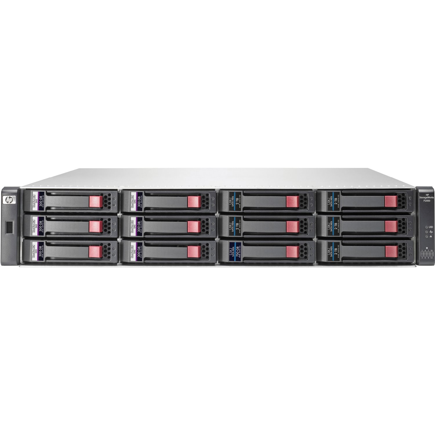 HPE StorageWorks P2000 G3 12 x Total Bays SAN Storage System - 2U Rack-mountable