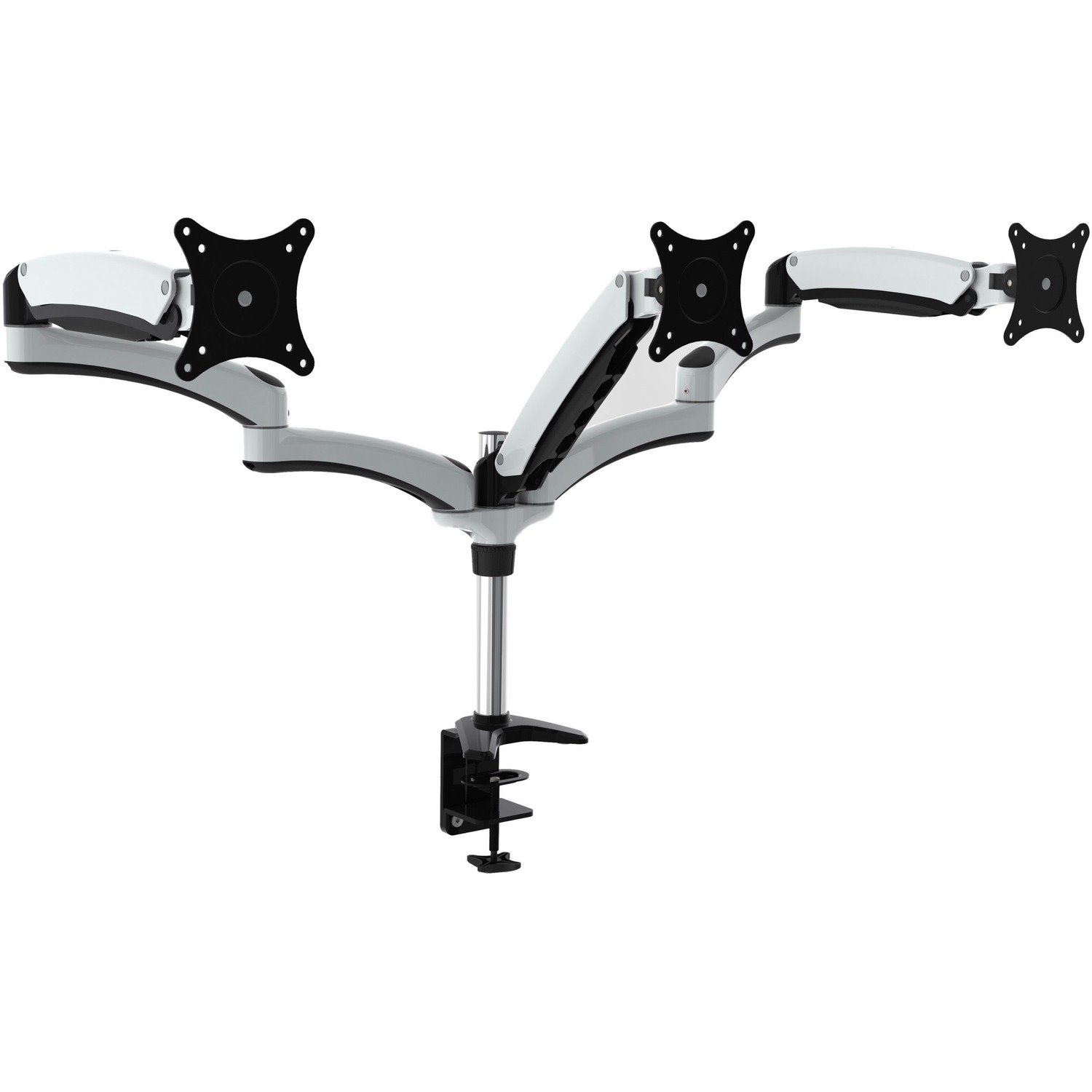 Amer Mounts Hydra3 Clamp Mount for Flat Panel Display, Curved Screen Display - Black, Chrome, White