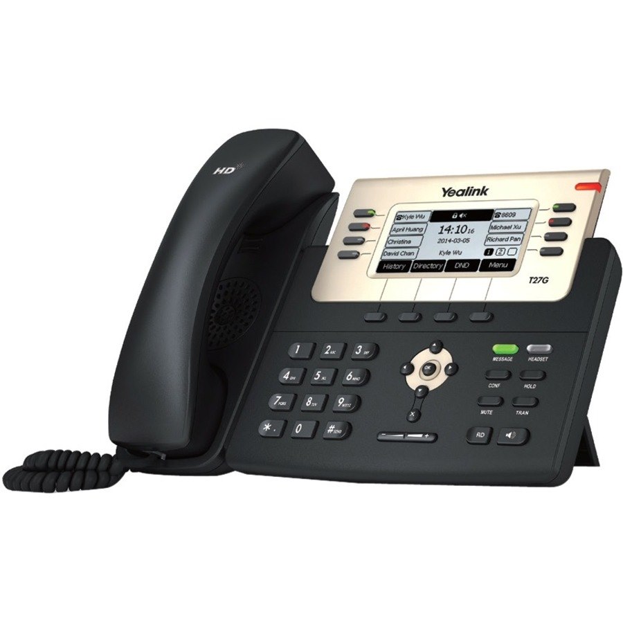 Yealink SIP-T27G IP Phone - Corded - Corded - Wall Mountable, Desktop - Black