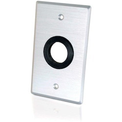 C2G 1in Grommet Cable Pass Through Single Gang Wall Plate - Brushed Aluminum