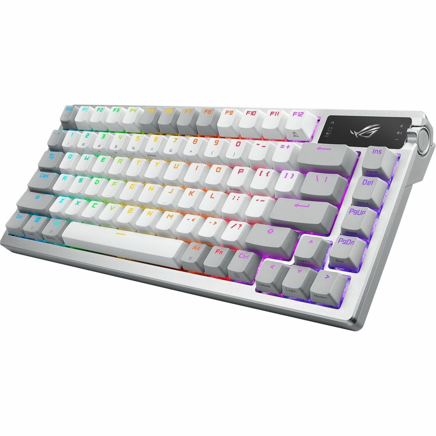 Asus ROG Azoth Gaming Keyboard - Wired/Wireless Connectivity - USB 2.0 Interface - RGB LED - White