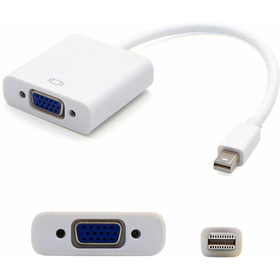 Mini-DisplayPort 1.1 Male to VGA Female White Adapter Which Supports Intel Thunderbolt For Resolution Up to 1920x1200 (WUXGA)