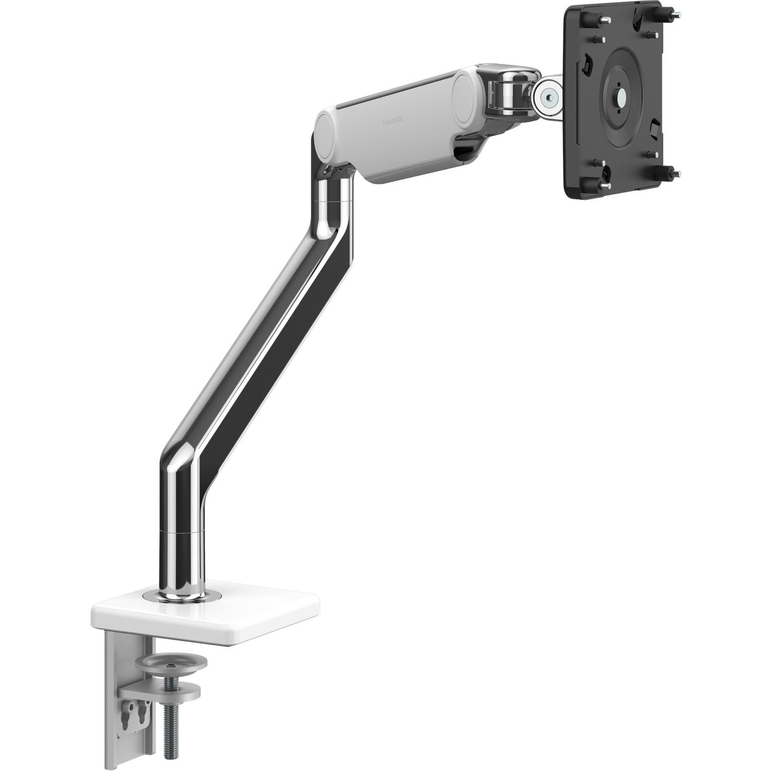 Humanscale M21CMWBTB Clamp Mount for Monitor - Polished Aluminum, White