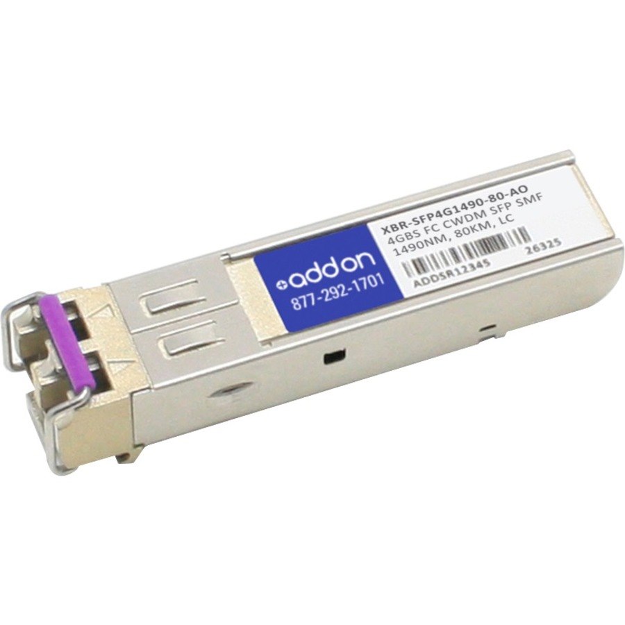 AddOn Brocade XBR-SFP4G1490-80 Compatible TAA Compliant 4GBase-CWDM Fibre Channel SFP Transceiver (SMF, 1490nm, 80km, LC)