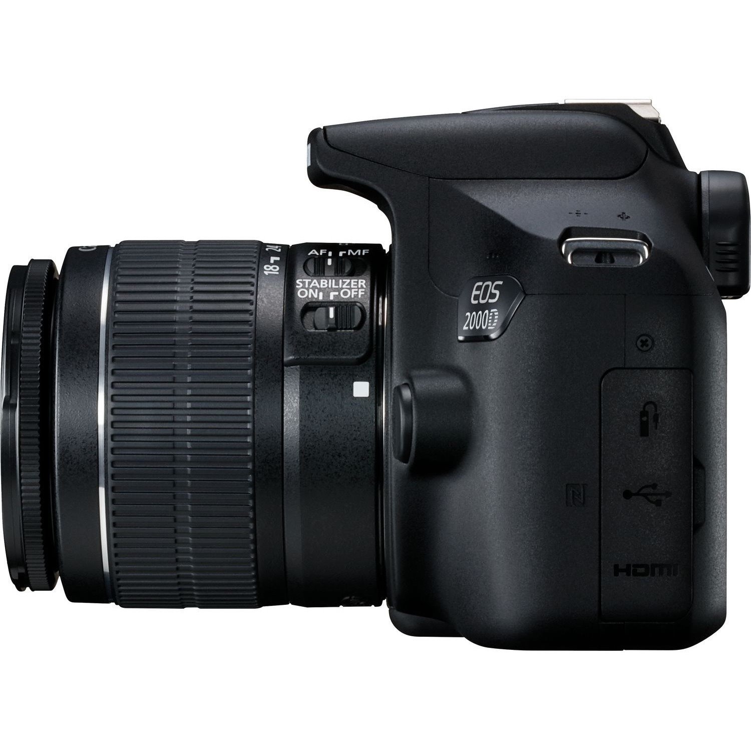 Canon EOS 2000D 24.1 Megapixel Digital SLR Camera with Lens - 18 mm - 55 mm - Black