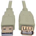 Tripp Lite by Eaton 6ft USB 2.0 Hi-speed A/A Cable M/M 480 Mbps Beige, USB extension 6'