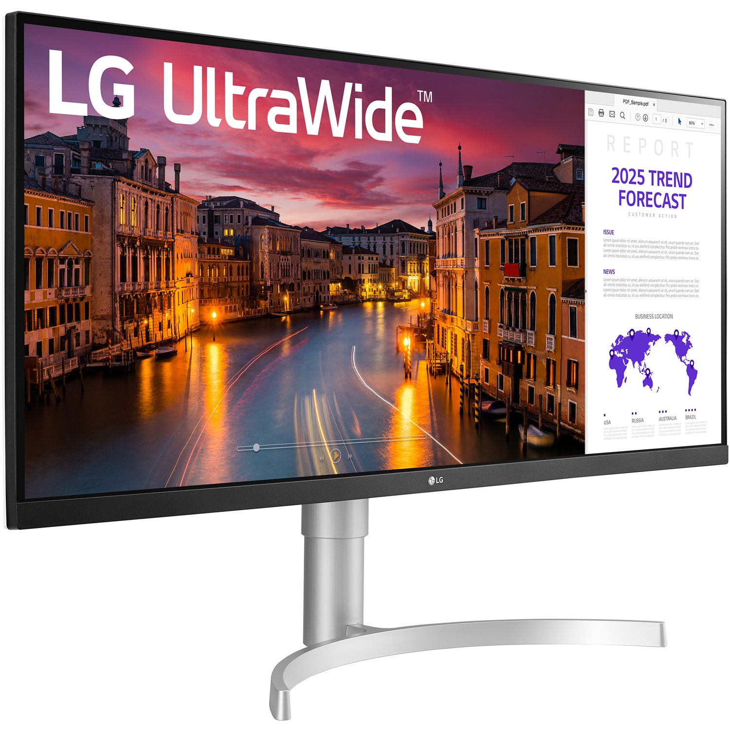 LG Ultrawide 34WN650-W 86.4 cm (34") UW-UXGA LED Gaming LCD Monitor - 21:9 - White, Black, Silver