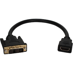 QVS 1ft DVI Male to HDMI Female 4K UltraHD Conversion Adaptor Cable
