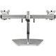 StarTech.com Dual Monitor Stand, Free Standing Desktop Pole Stand for 2x 24" (17.6lb/8kg) VESA Mount Displays, Height Adjustable, Silver