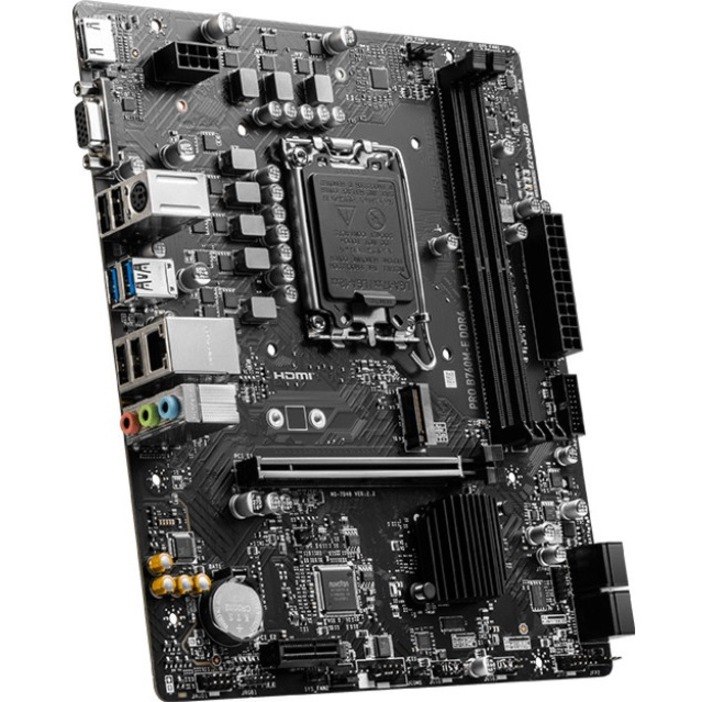 MSI Pro B760M-E DDR4 Gaming Desktop Motherboard - Intel B760 Chipset - Socket LGA-1700 - Micro ATX